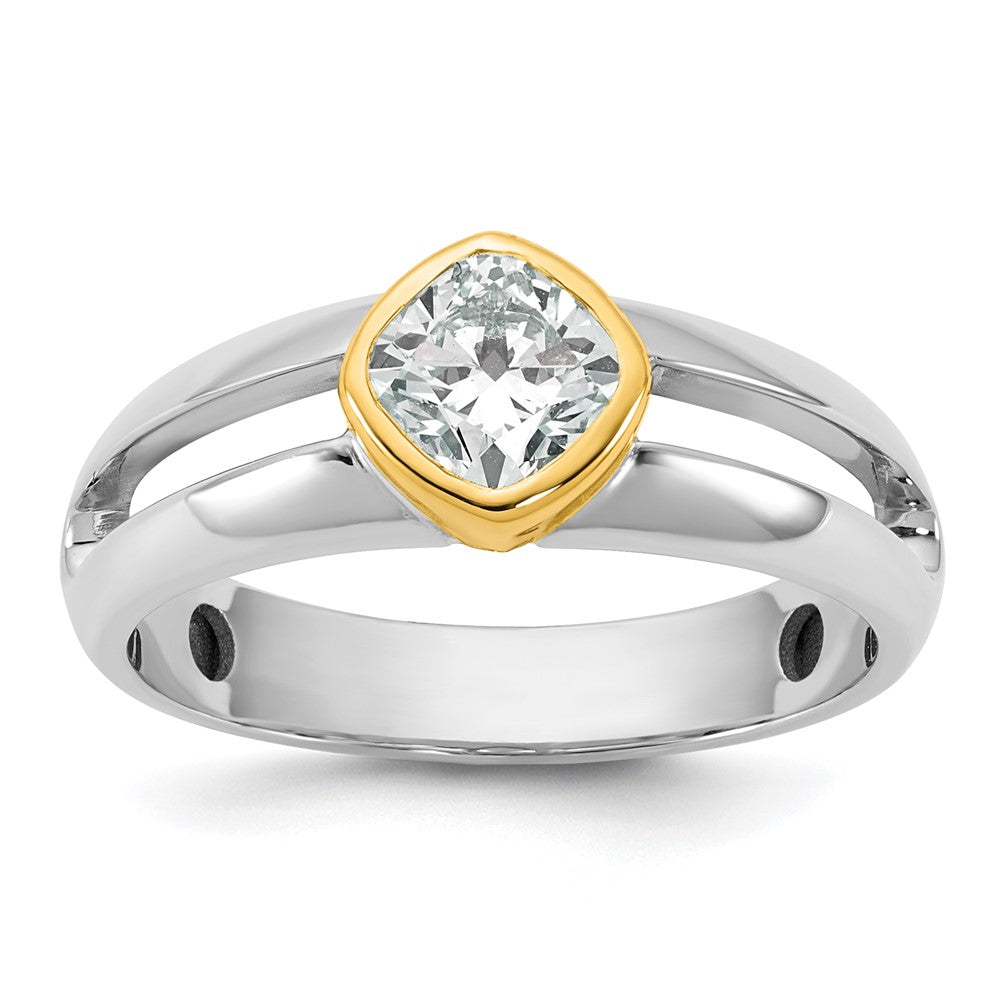 14k Two-Tone 1ct Lab Grown Diamond VS/SI+ G+ Comp Men's Wedding Band