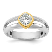 14k Two-Tone 1ct Lab Grown Diamond VS/SI+ G+ Comp Men's Wedding Band