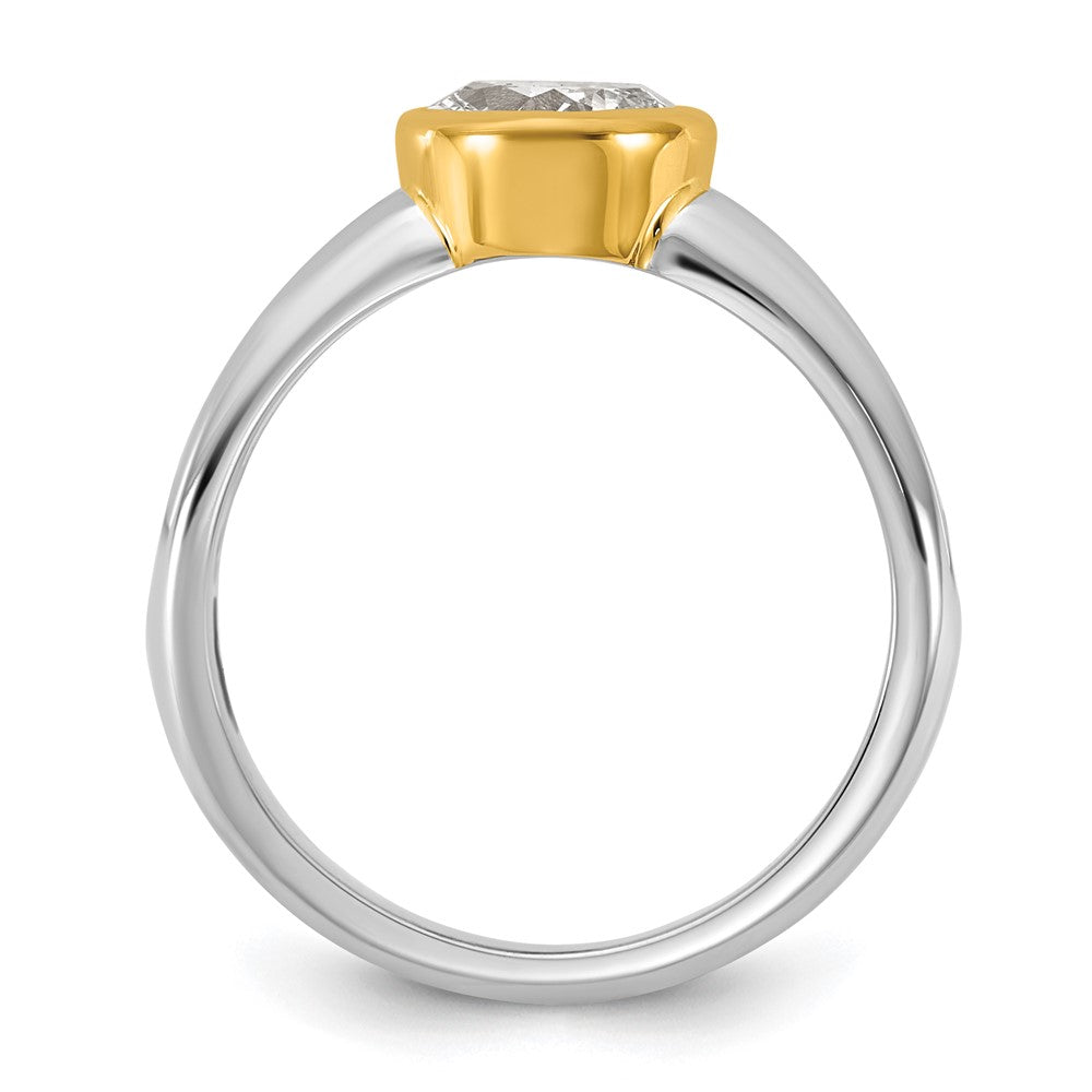 14k Two-Tone 1ct Lab Grown Diamond VS/SI+ G+ Comp Ladies Wedding Band