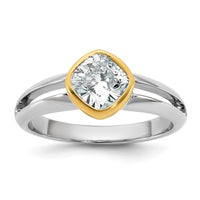 14k Two-Tone 1ct Lab Grown Diamond VS/SI+ G+ Comp Ladies Wedding Band