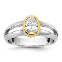14k Two-Tone 1ct Lab Grown Diamond VS/SI+ G+ Comp Men's Wedding Band