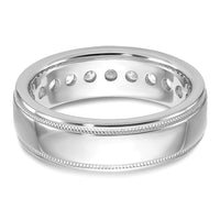 14k White Gold 1 ct Lab Grown Diamond VS/SI+ G+ Comp 11 Stone Men's Ring