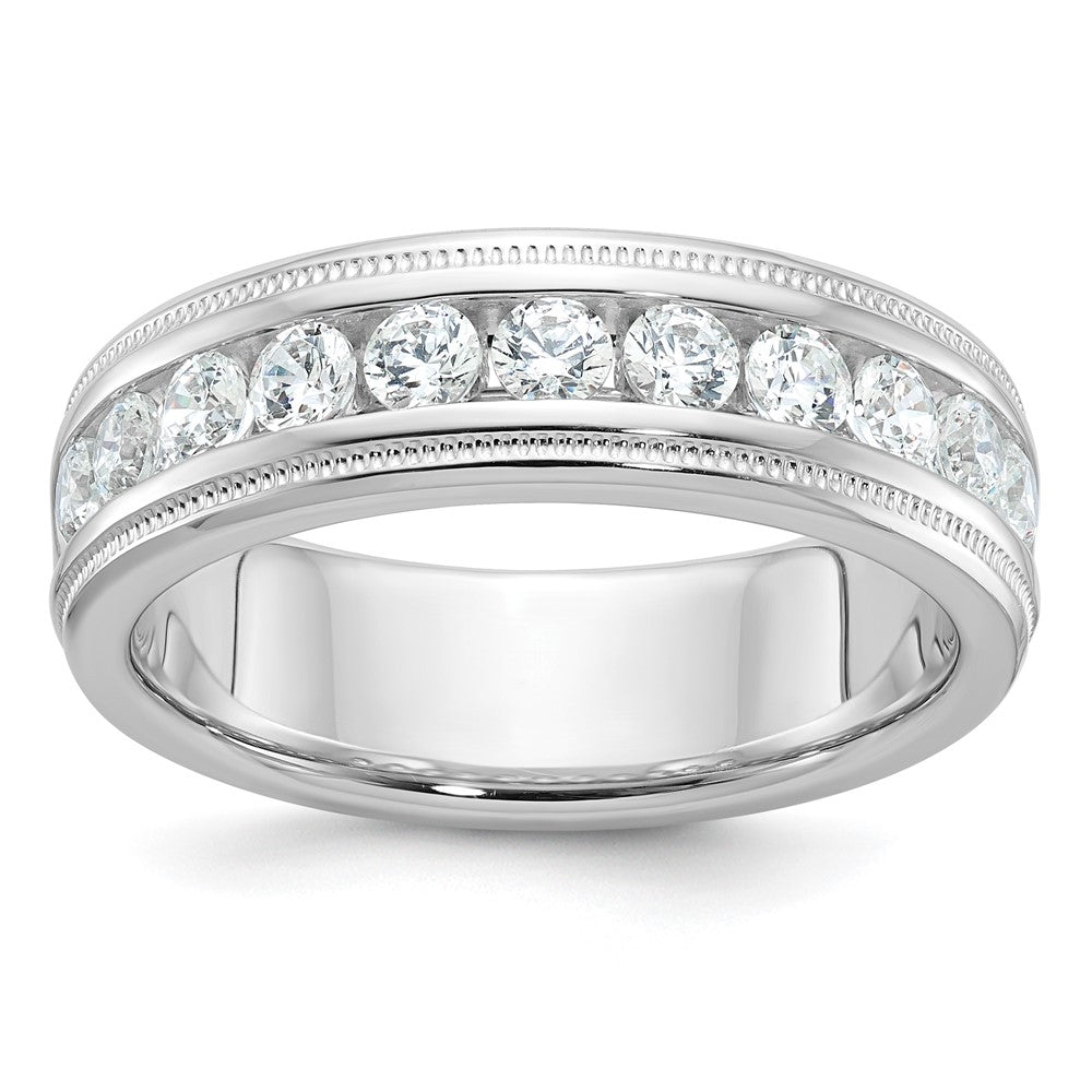 14k White Gold 1 ct Lab Grown Diamond VS/SI+ G+ Comp 11 Stone Men's Ring