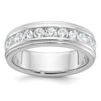 14k White Gold 1 ct Lab Grown Diamond VS/SI+ G+ Comp 11 Stone Men's Ring