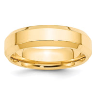 14KY 6mm Bevel Edge Comfort Fit Band Size 14