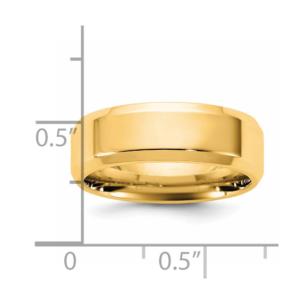 14KY 6.5mm Bevel Edge Comfort Fit Band Size 8