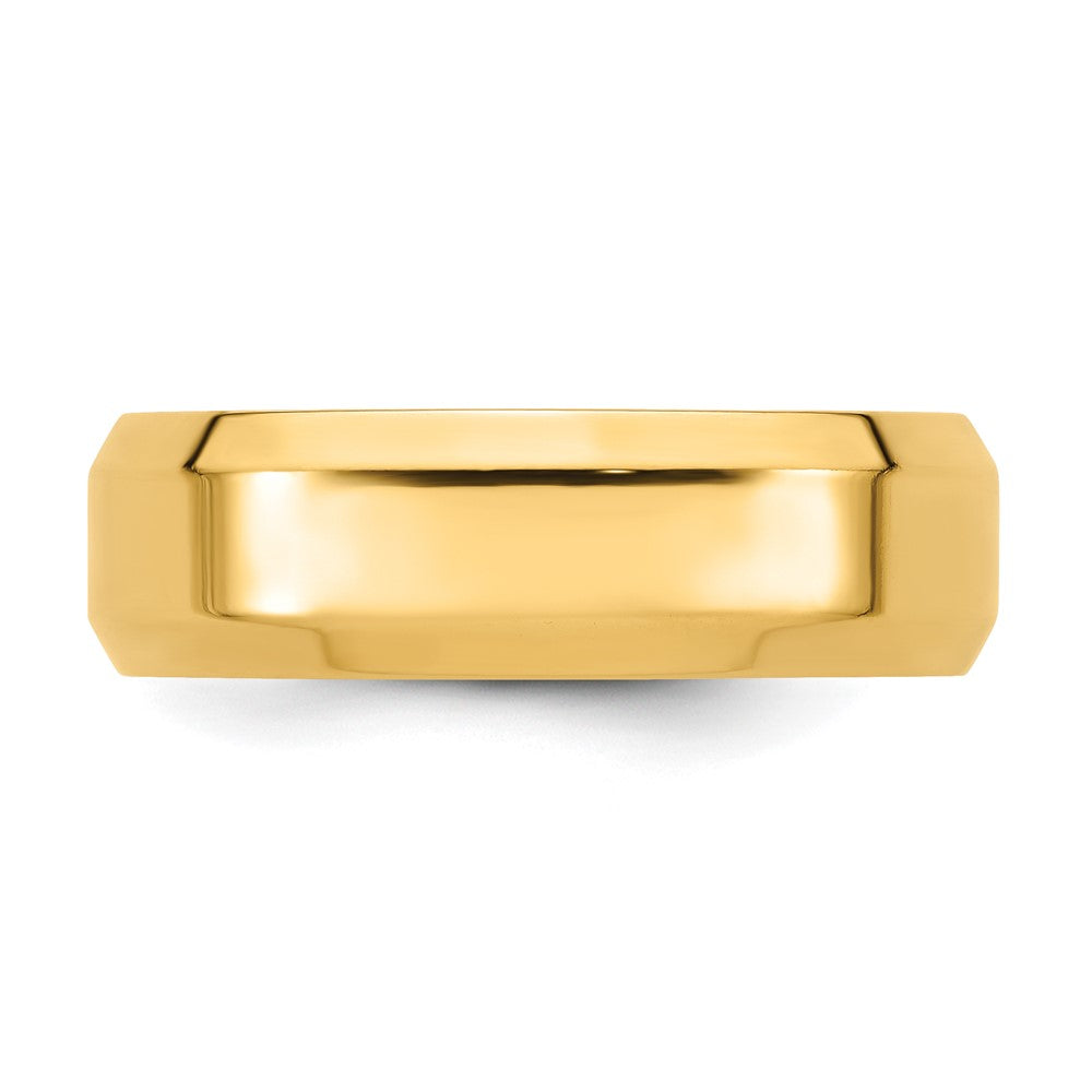 14KY 7mm Bevel Edge Comfort Fit Band Size 9.5