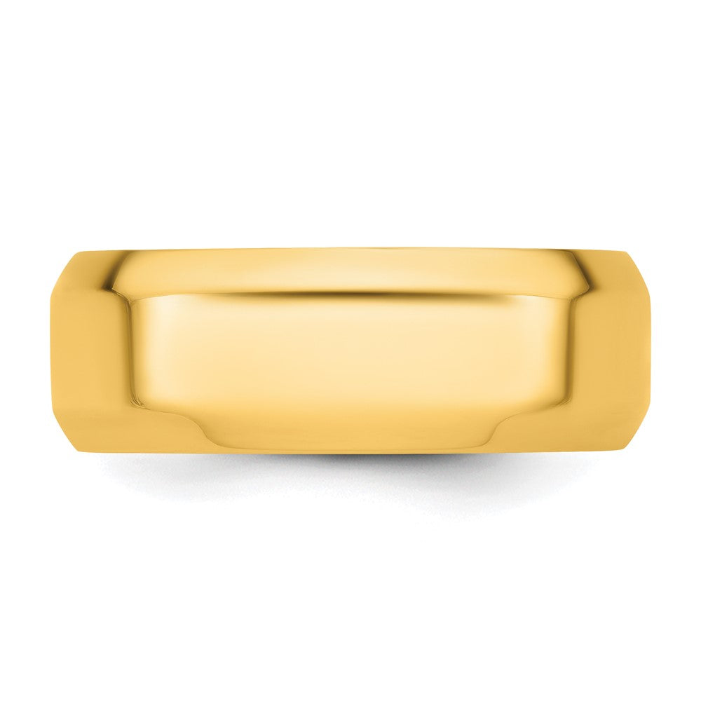 14KY 8mm Bevel Edge Comfort Fit Band Size 7