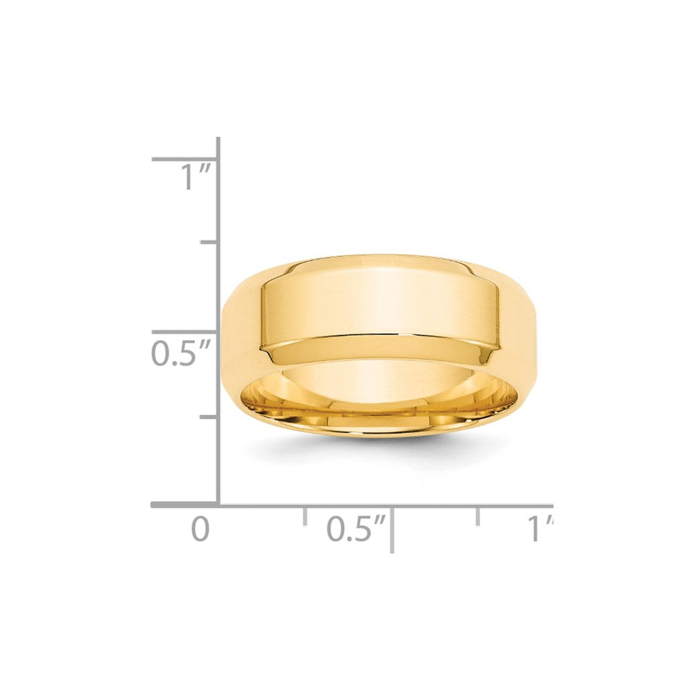 14KY 8mm Bevel Edge Comfort Fit Band Size 7