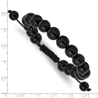 Onyx Bead Polyester Black Cord Bolo Adjustable Bracelet