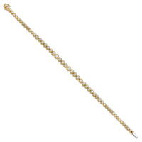 14k 3ct Lab Grown Dia VS/SI+ G+ Comp Round Bezel Set 7in Tennis Bracelet