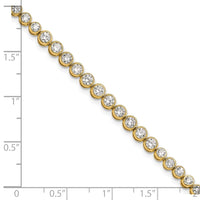 14k 3ct Lab Grown Dia VS/SI+ G+ Comp Round Bezel Set 7in Tennis Bracelet
