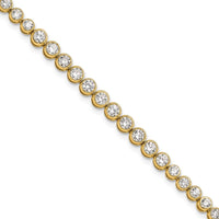 14k 3ct Lab Grown Dia VS/SI+ G+ Comp Round Bezel Set 7in Tennis Bracelet