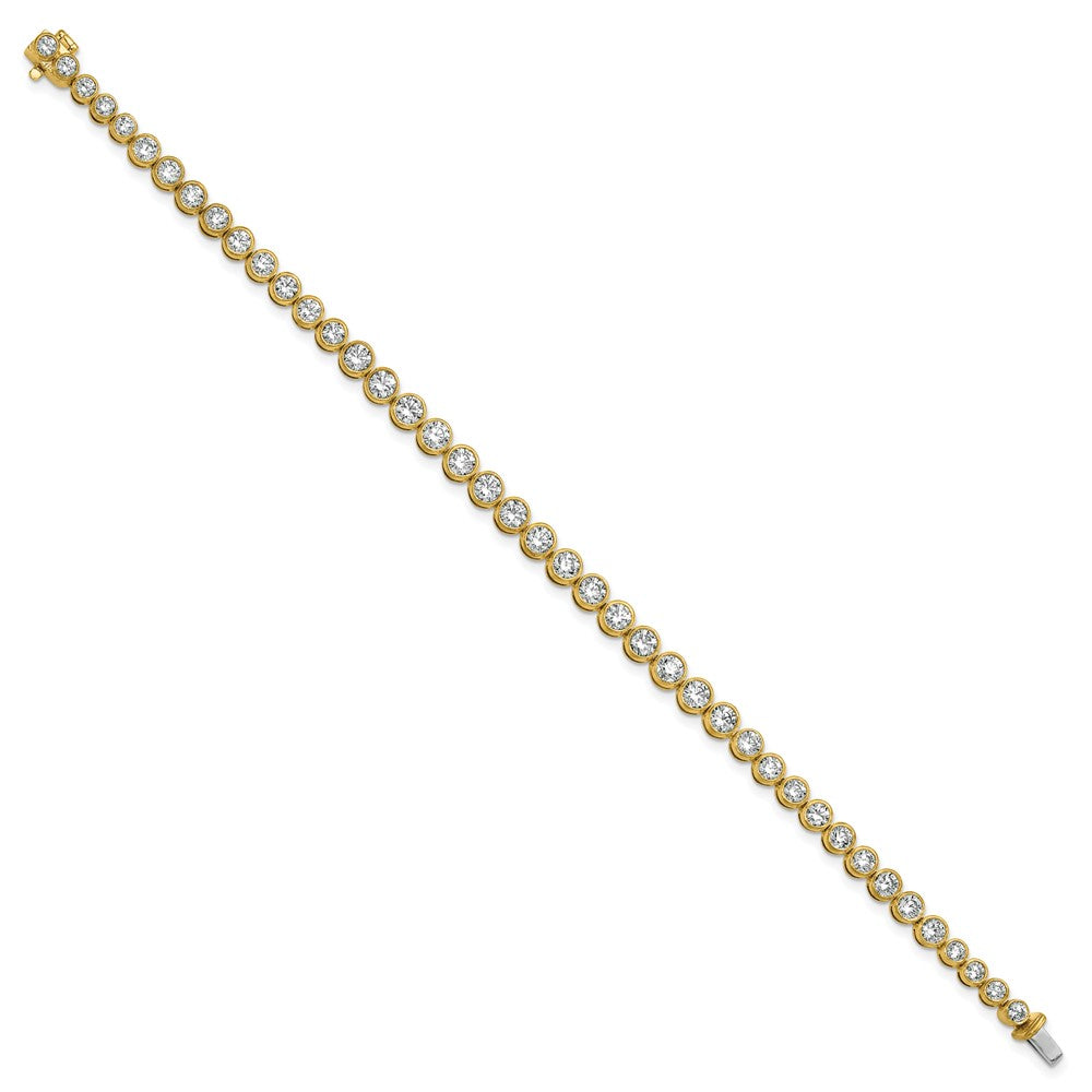14k 5ct Lab Grown Dia VS/SI+ G+ Comp Round Bezel Set 7in Tennis Bracelet