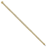 14k 5ct Lab Grown Dia VS/SI+ G+ Comp Round Bezel Set 7in Tennis Bracelet