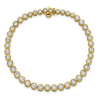 14k 5ct Lab Grown Dia VS/SI+ G+ Comp Round Bezel Set 7in Tennis Bracelet
