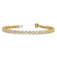 14k 5ct Lab Grown Dia VS/SI+ G+ Comp Round Bezel Set 7in Tennis Bracelet