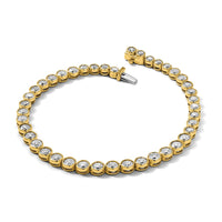 14k 5ct Lab Grown Dia VS/SI+ G+ Comp Round Bezel Set 7in Tennis Bracelet