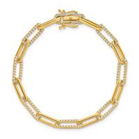 14k 1 3/8ct Lab Grown Dia VS/SI+ G+ Comp Fashion Link Bracelet