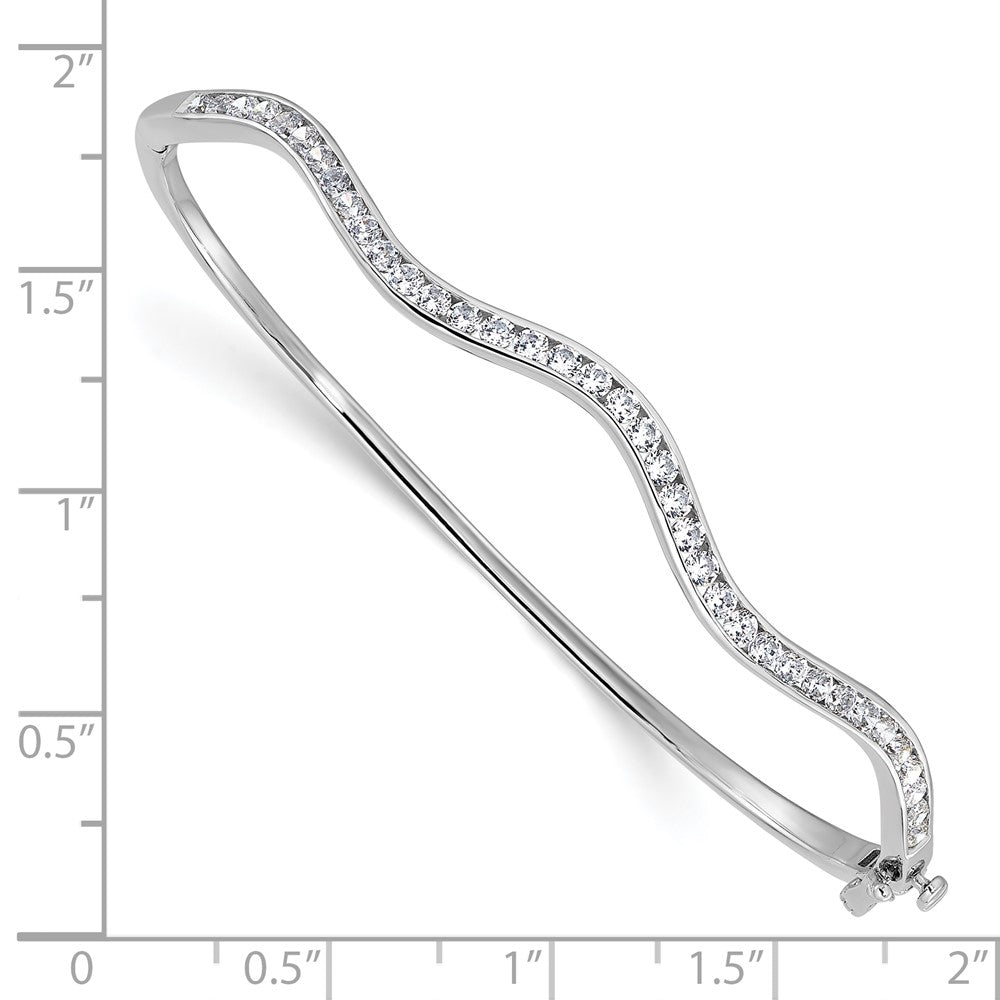 14kw 1 1/4ct Lab Grown Diamond VS/SI+ G+ Wavy Comp Bangle Bracelet