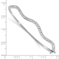 14kw 1 1/4ct Lab Grown Diamond VS/SI+ G+ Wavy Comp Bangle Bracelet