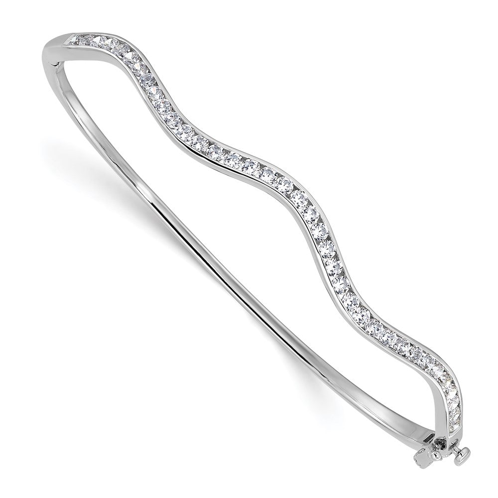14kw 1 1/4ct Lab Grown Diamond VS/SI+ G+ Wavy Comp Bangle Bracelet