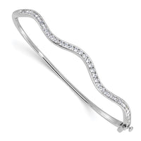 14kw 1 1/4ct Lab Grown Diamond VS/SI+ G+ Wavy Comp Bangle Bracelet