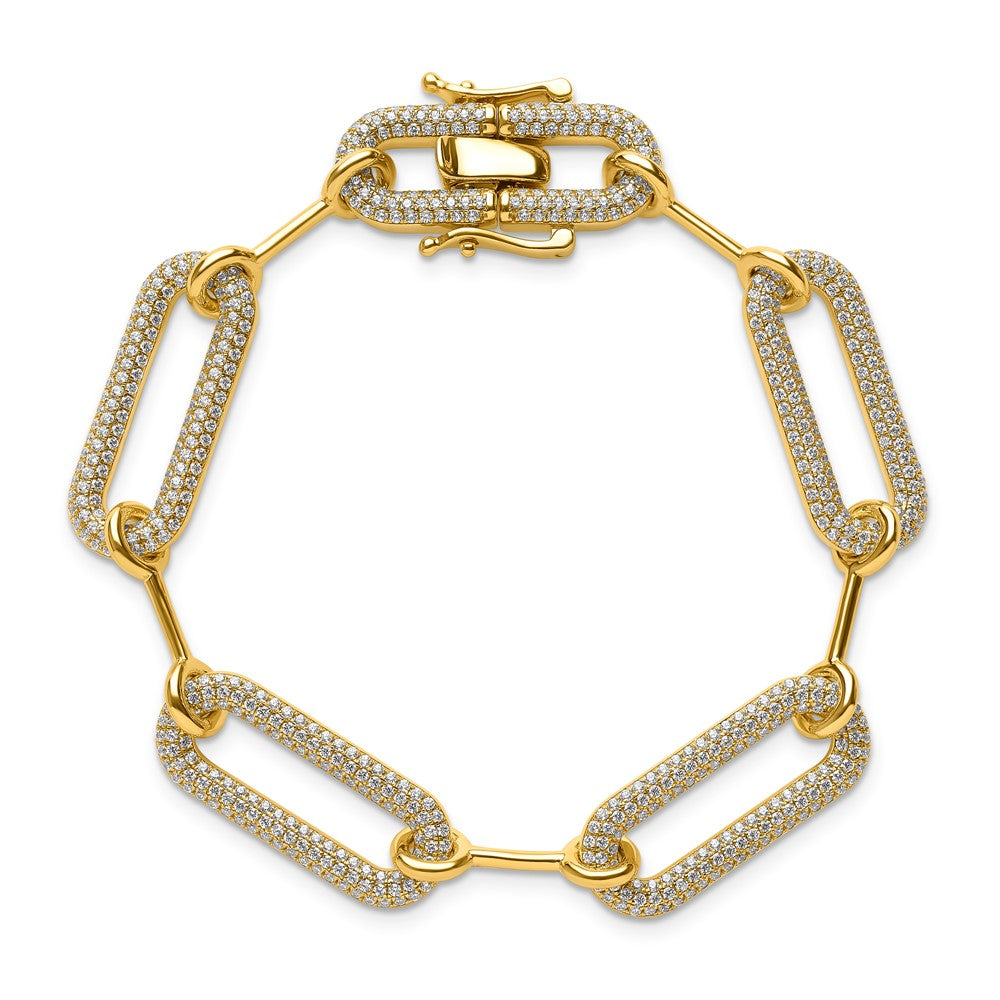 14k 3 1/4ct Lab Grown Dia VS/SI+ G+ Comp Fashion Link Bracelet