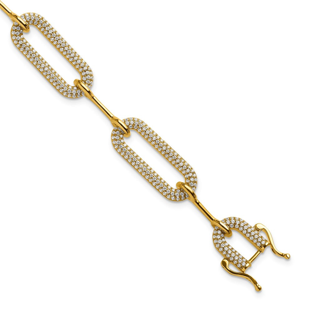 14k 3 1/4ct Lab Grown Dia VS/SI+ G+ Comp Fashion Link Bracelet