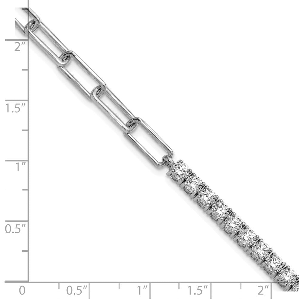 14kw 3 3/4ct Lab Grown Dia VS/SI+ G+ Half Paperclip 7in w/ 1in ext Bracelet