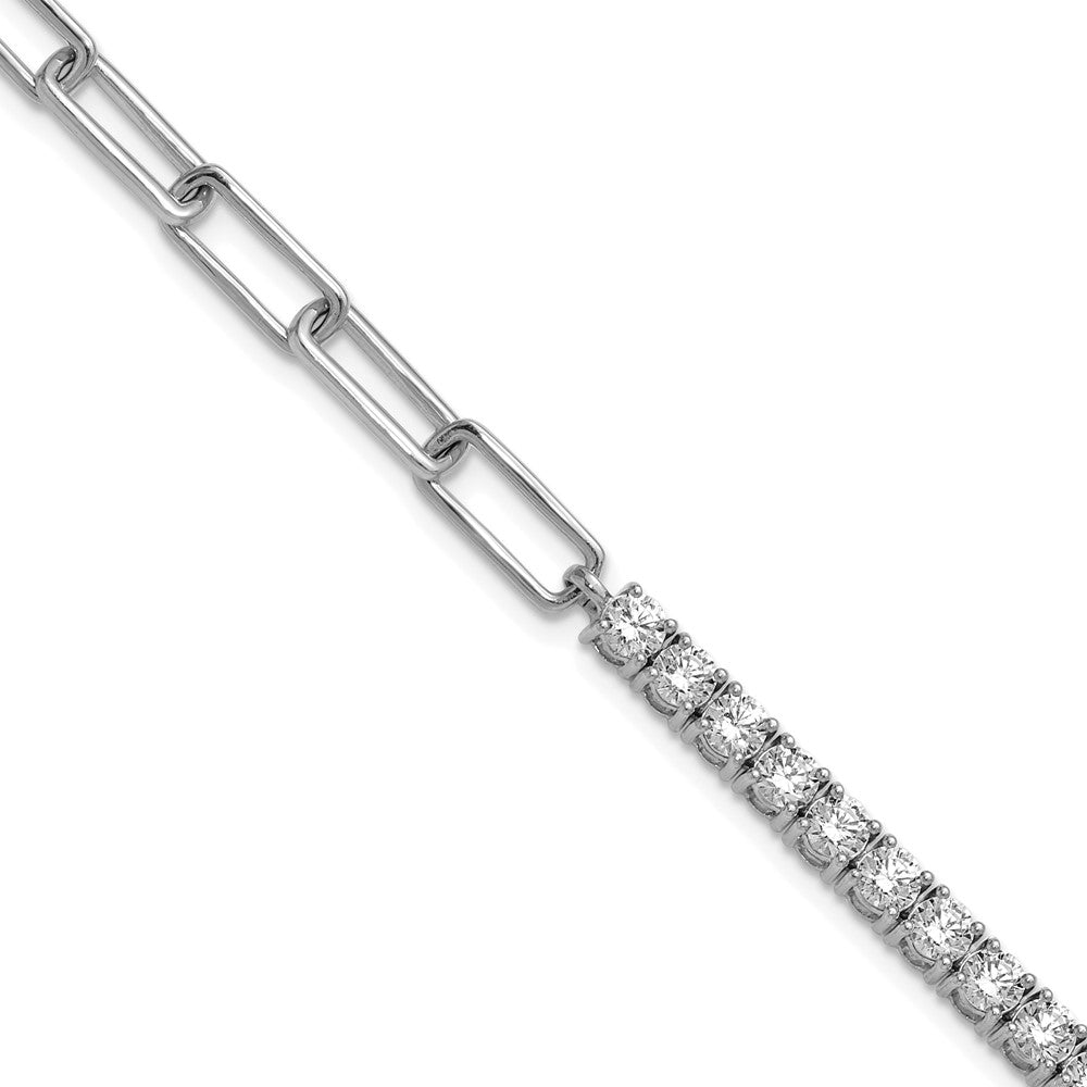 14kw 3 3/4ct Lab Grown Dia VS/SI+ G+ Half Paperclip 7in w/ 1in ext Bracelet