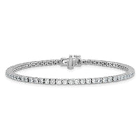 14k White Gold  3ct Lab Grown Dia VS/SI+ G+ Complete Tennis Bracelet