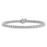 14k White Gold  5ct Lab Grown Dia VS+ F+ Complete Tennis Bracelet