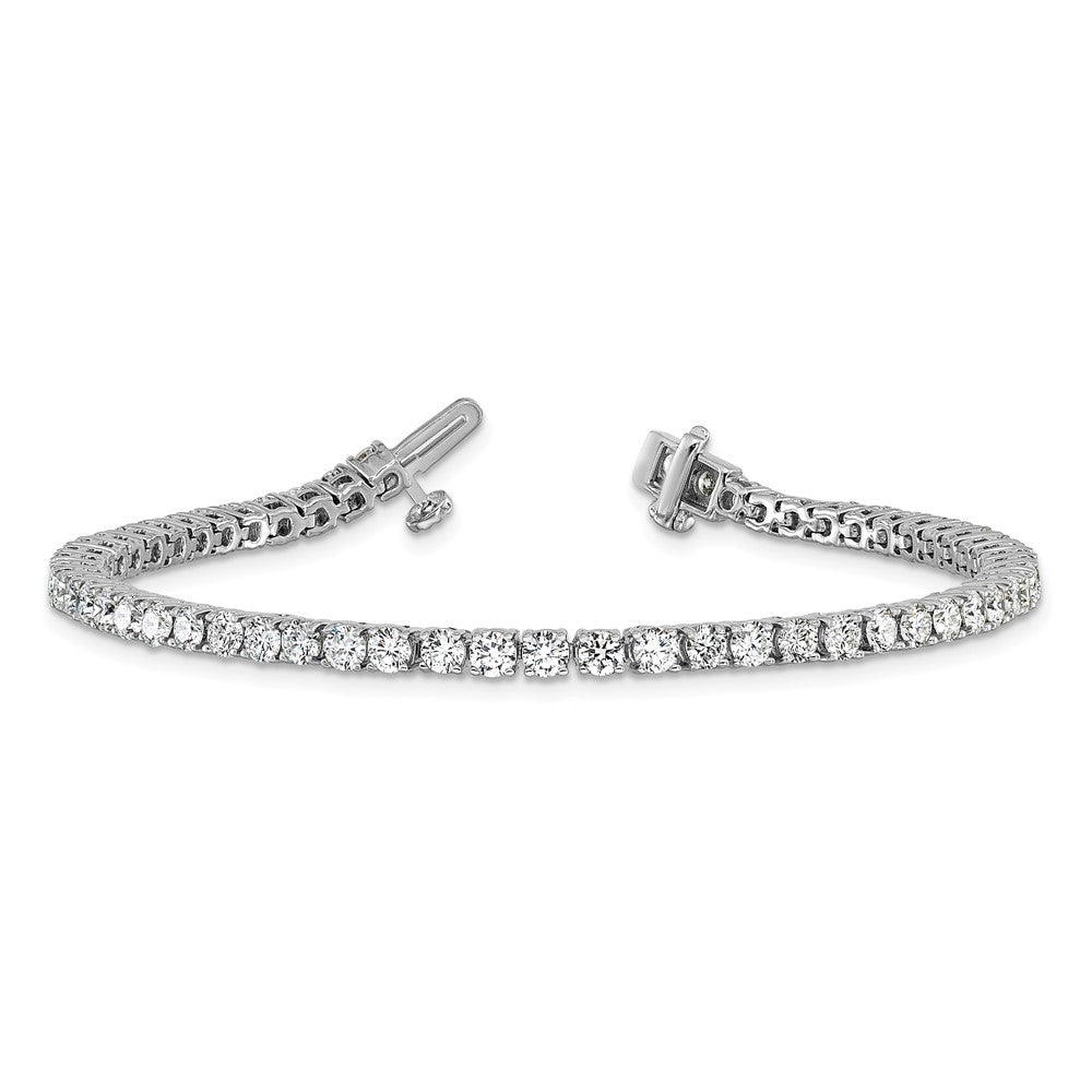 14k White Gold  5ct Lab Grown Dia VS+ F+ Complete Tennis Bracelet