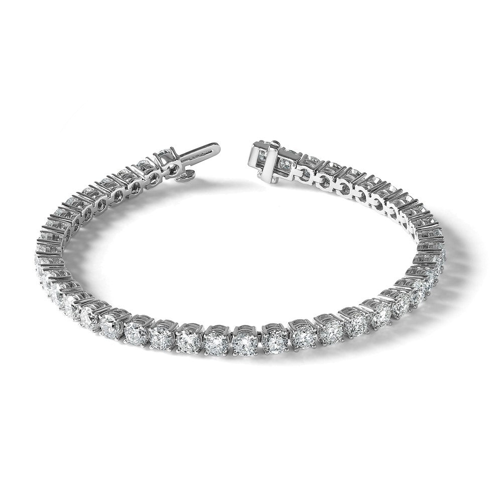 14k White Gold  10ct Lab Grown Dia VS/SI+ G+ Complete Tennis Bracelet