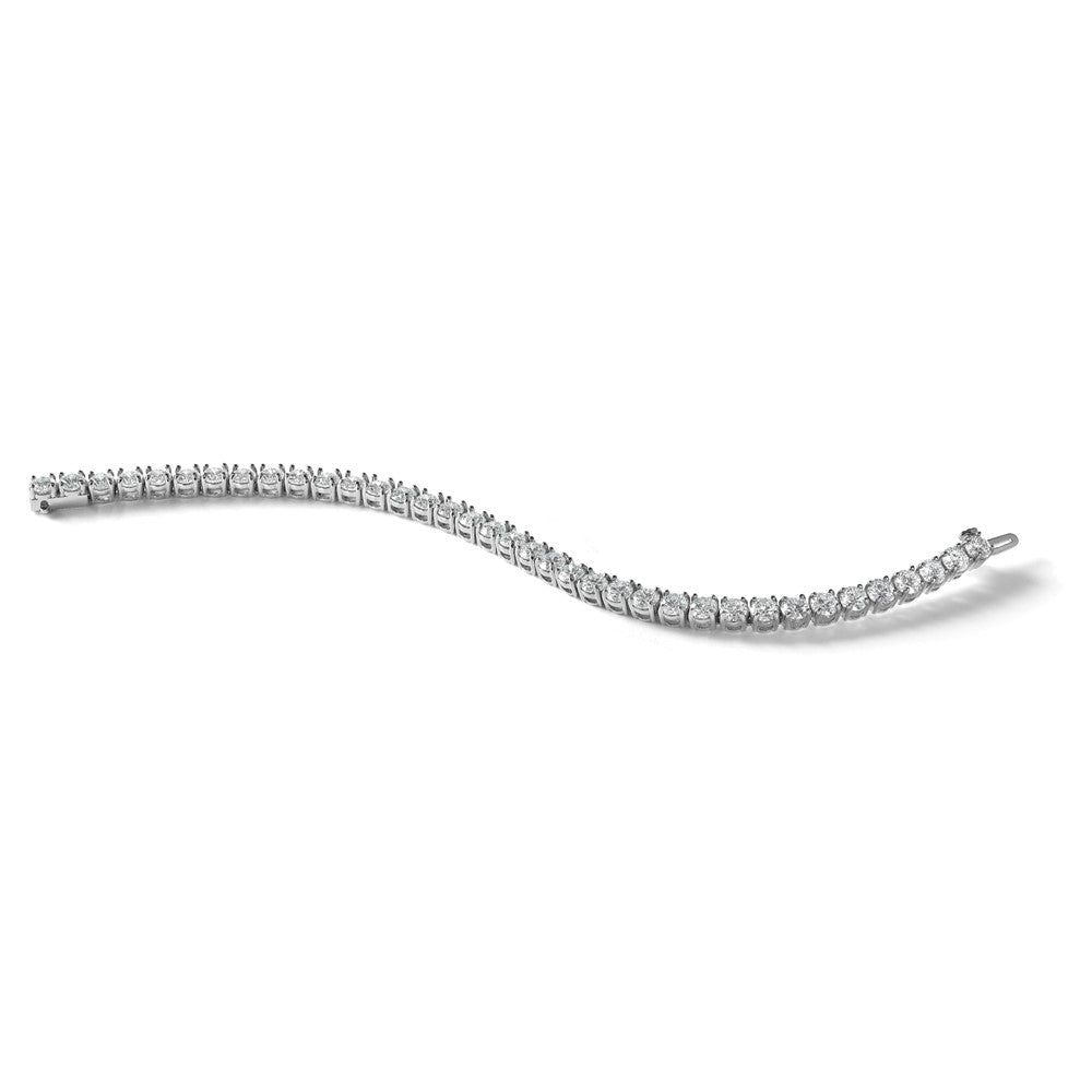 14k White Gold  14ct Lab Grown Dia VS+ F+ Complete Tennis Bracelet