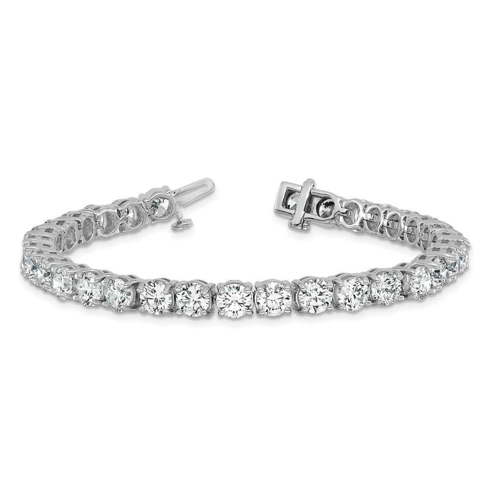 14k White Gold 16ct Lab Grown Dia VS/SI+ G+ Complete Tennis Bracelet