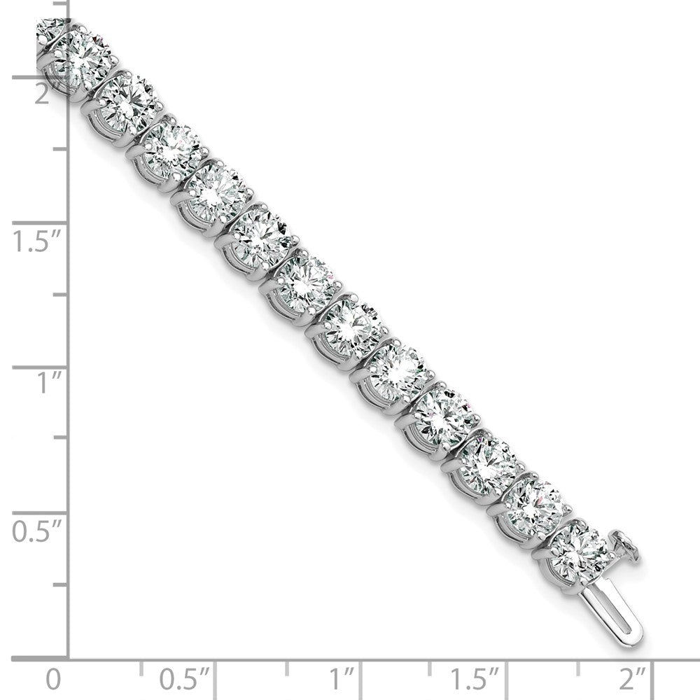 14k White Gold 16ct Lab Grown Dia VS/SI+ G+ Complete Tennis Bracelet