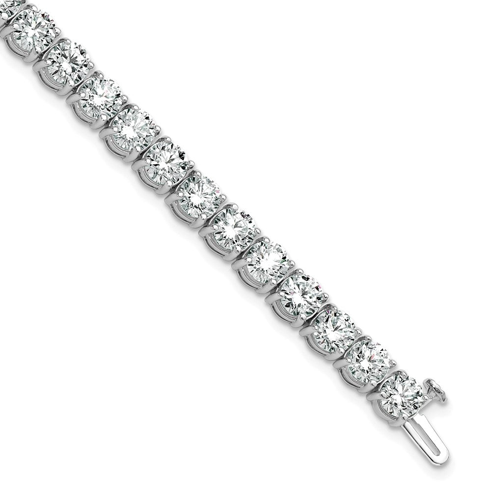 14k White Gold 16ct Lab Grown Dia VS/SI+ G+ Complete Tennis Bracelet