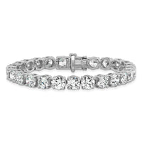 14k White Gold  25ct Lab Grown Dia VS+ F+ Complete Tennis Bracelet