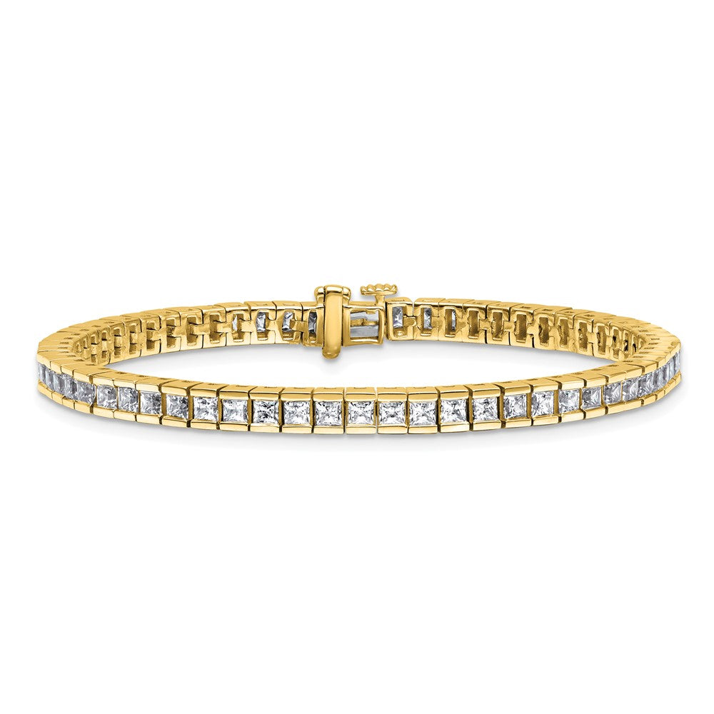 14k 7ct Lab Grown Dia VS+ F+ Comp Princess Tennis Bracelet