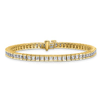 14k 7ct Lab Grown Dia VS+ F+ Comp Princess Tennis Bracelet