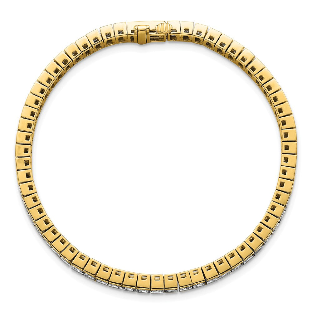 14k 7ct Lab Grown Dia VS+ F+ Comp Princess Tennis Bracelet