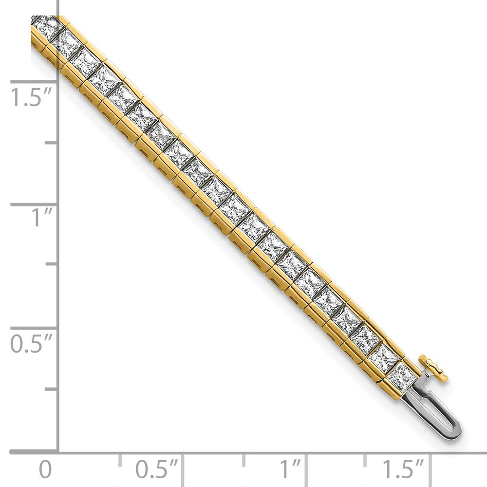 14k 7ct Lab Grown Dia VS+ F+ Comp Princess Tennis Bracelet