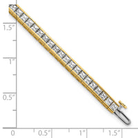 14k 7ct Lab Grown Dia VS+ F+ Comp Princess Tennis Bracelet