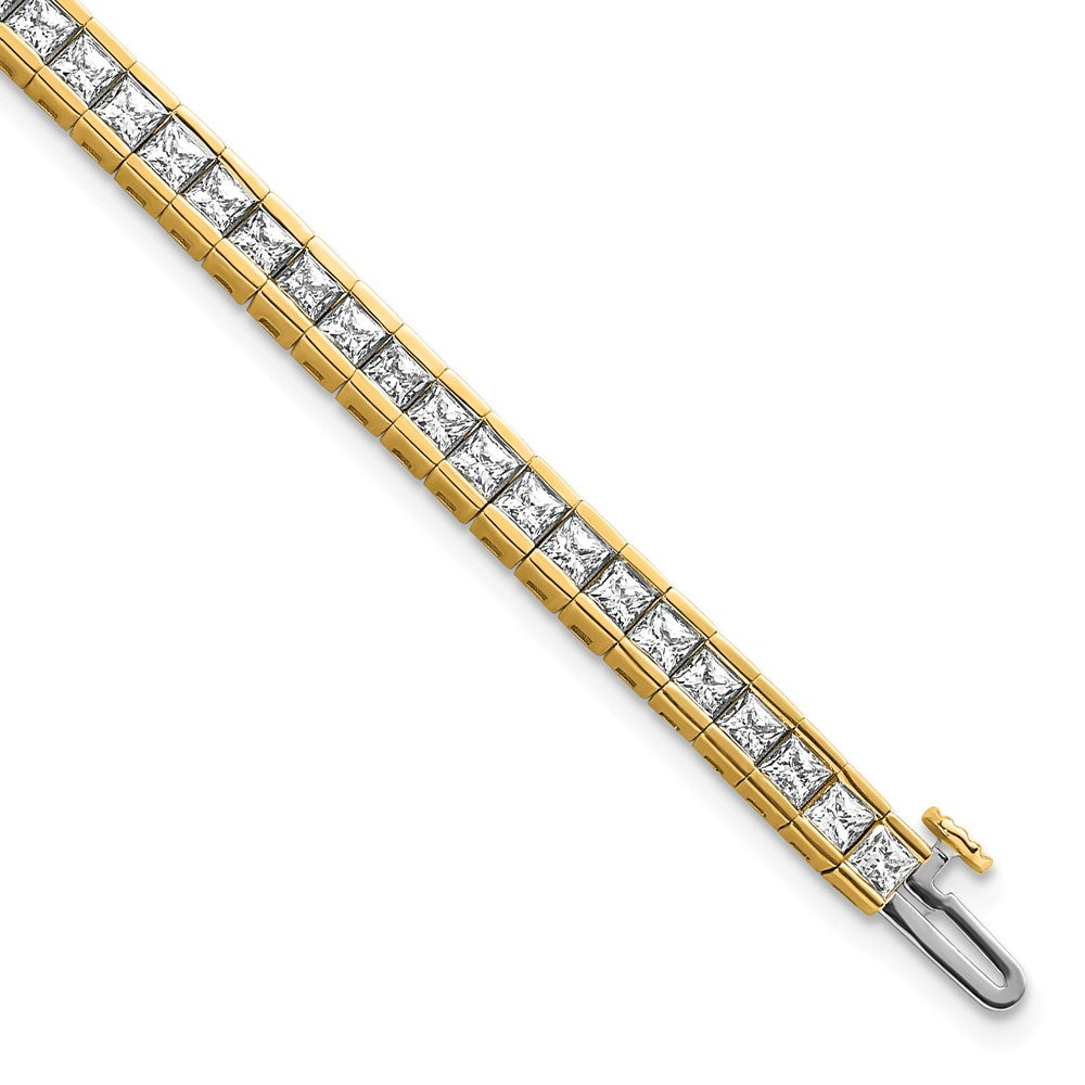 14k 7ct Lab Grown Dia VS+ F+ Comp Princess Tennis Bracelet