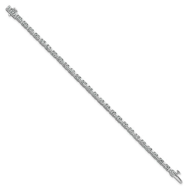 14kw 7ct Lab Grown Dia VS+ F+ Comp Princess/Round Tennis Bracelet