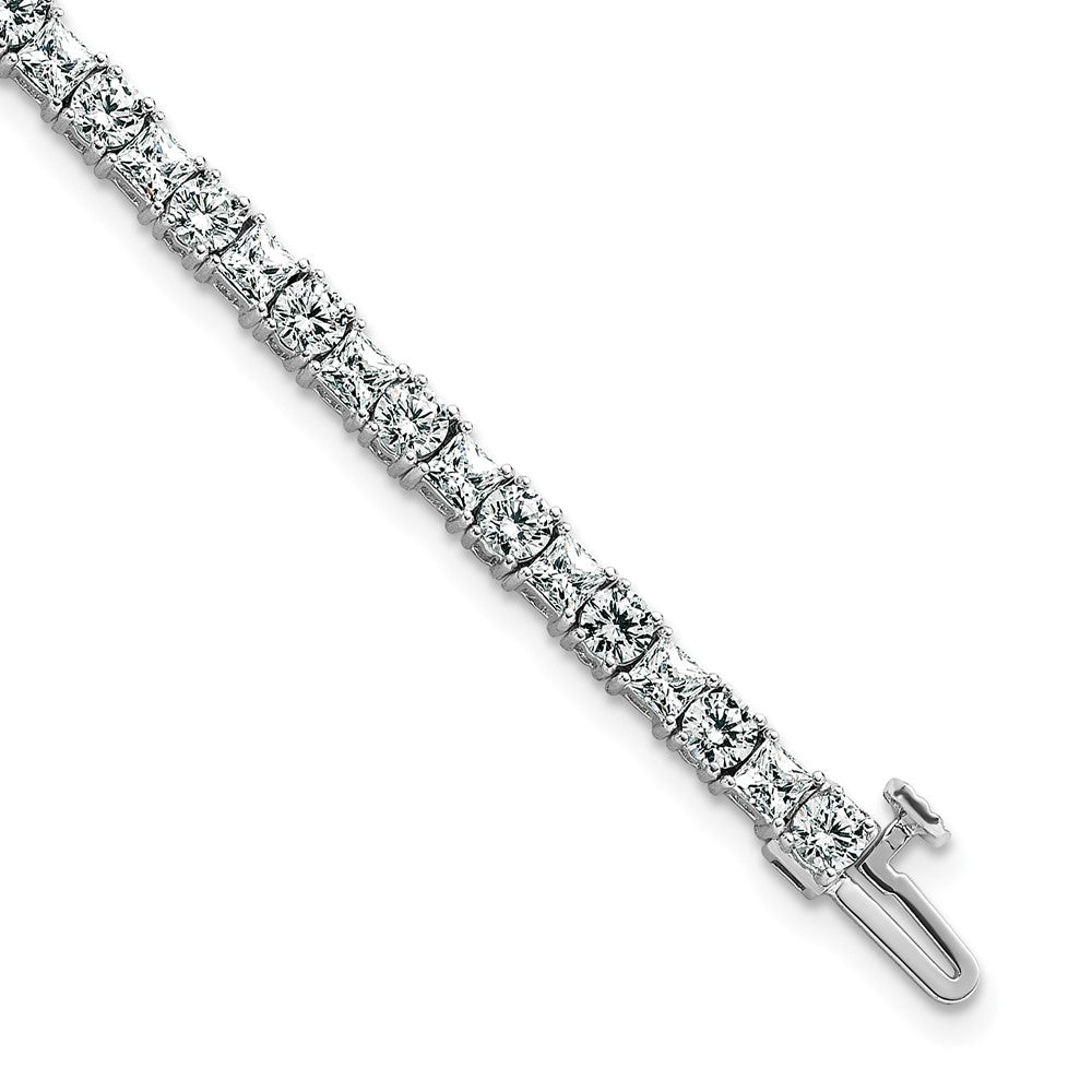 14kw 7ct Lab Grown Dia VS+ F+ Comp Princess/Round Tennis Bracelet