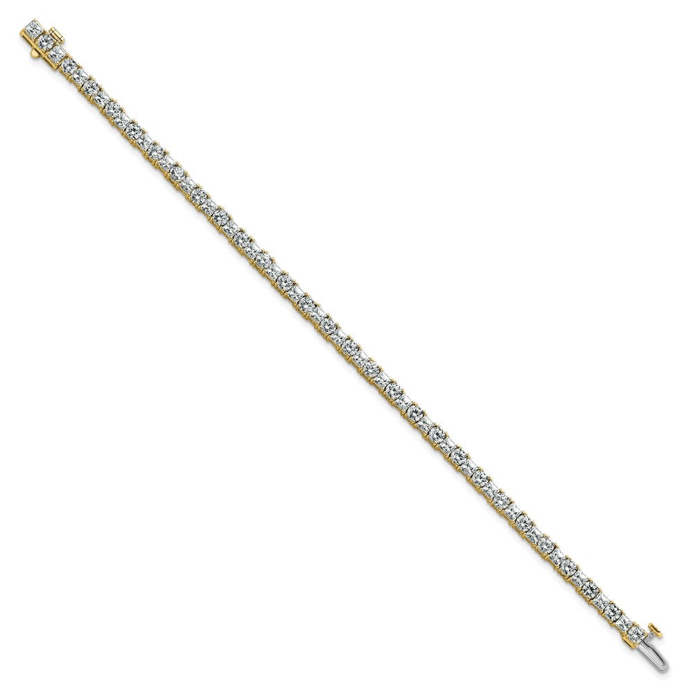 14k 7ct Lab Grown Dia VS/SI+ G+ Comp Princess/Round Tennis Bracelet