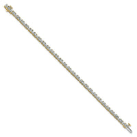 14k 7ct Lab Grown Dia VS/SI+ G+ Comp Princess/Round Tennis Bracelet